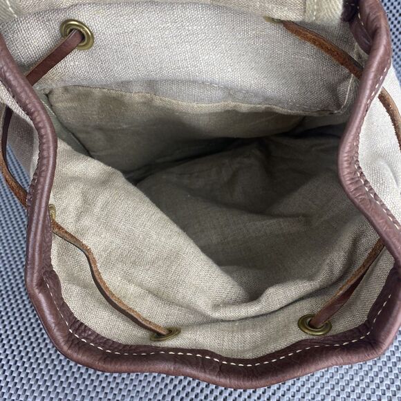 Vintage Terrapax Backpack Womens Hemp Leather Tan Brown Eco-friendly main image 4